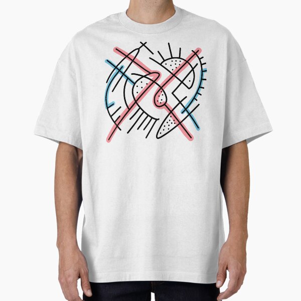 Alien language, Abstract Doodle Composition 3 Oversized T-Shirt for Sale by alina-k-design