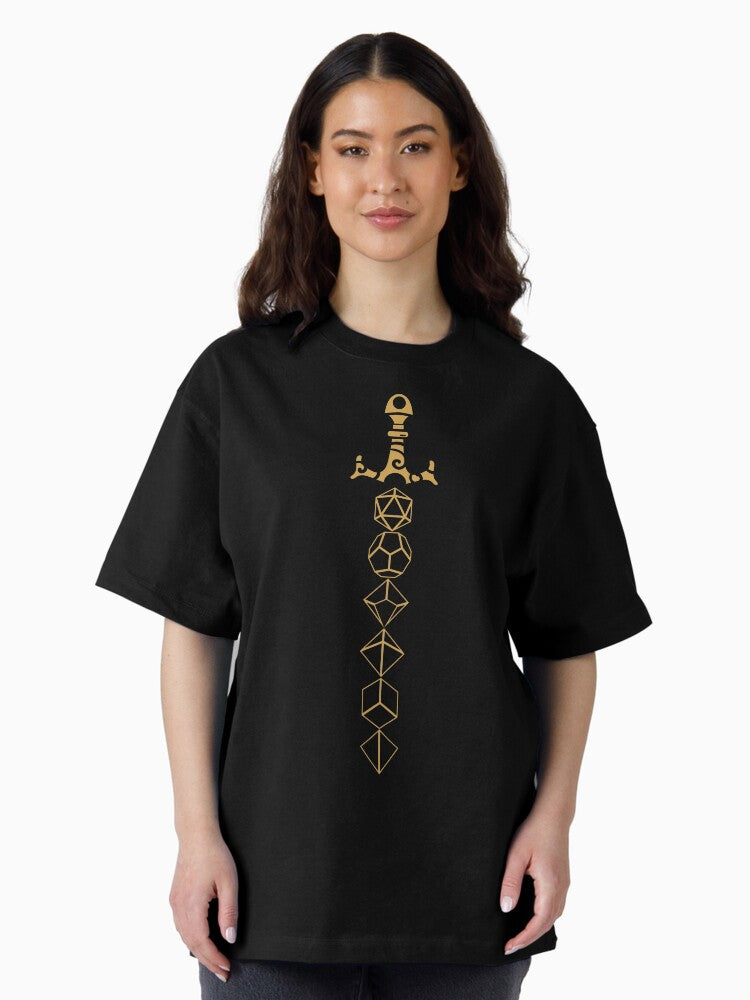 Dice Set Sword Tabletop RPG Gaming Oversized T Shirt Women T Shirt Viral TikTok Hot Right Now