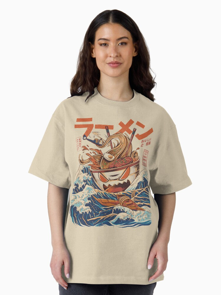 The Great Ramen off Kanagawa Oversized T Shirt Women T Shirt Trending US Gift Ready