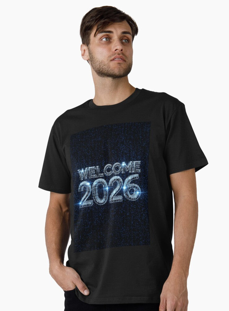 Welcome 2026 Futuristic Neon Tech Design New Year Digital Sci Fi Artwork Premium T Shirt T Shirt Viral TikTok