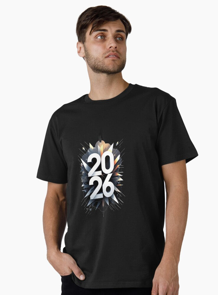 2026 Futuristic New Year Explosion Design Premium T Shirt T Shirt Viral TikTok Daily Wear