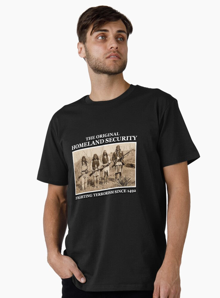 The Original Homeland Security Novelty Native American Gift Premium T-shirt | Trendy Graphic Tee | Casual Unisex T-shirt