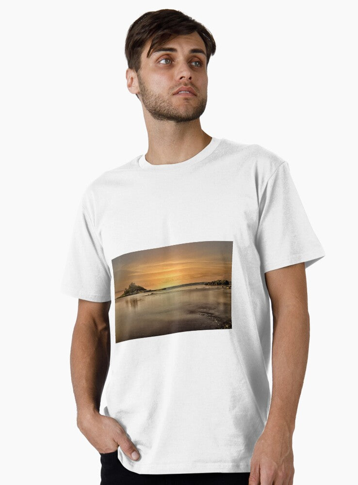 St Michaels Mount sunset orange Premium T Shirt T Shirt US Market