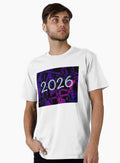 New Year 2026 with neon purple background Premium T Shirt T Shirt Premium Print Modern Aesthetic