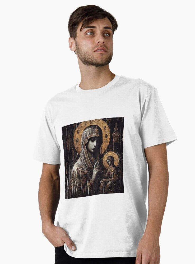 mother of god twice virgin in icon twice Premium Shirt T Shirt Clean Design