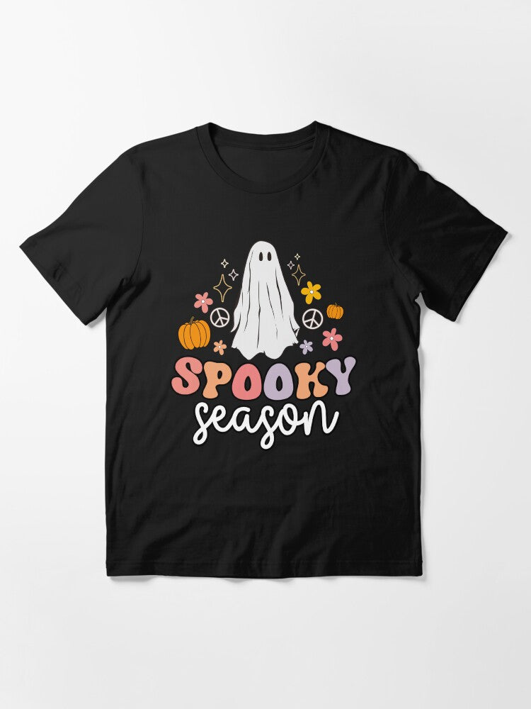 Vintage Halloween Costume With Groovy Ghost Spooky Season Essential T Shirt