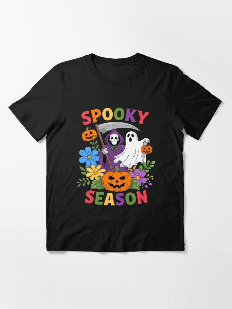 Groovy Vintage Floral Ghost Cute Halloween Spooky Season 3 Essential T Shirt