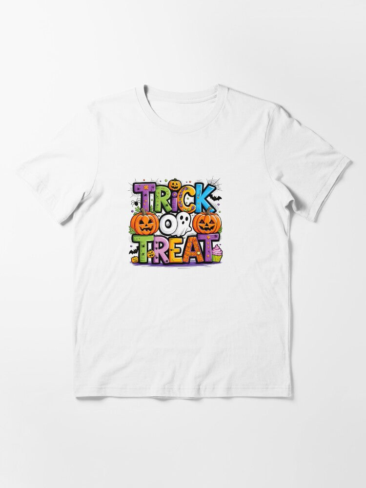 Trick Or Treat Halloween T Shirt Design Boo Pumpkin Tee Essential Clean Design