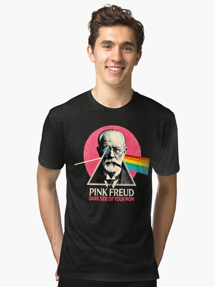 Pink Freud The Dark Side of Your Mom Funny Psychology Parody Tri blend T Shirt T Shirt Premium Print Gift Ready