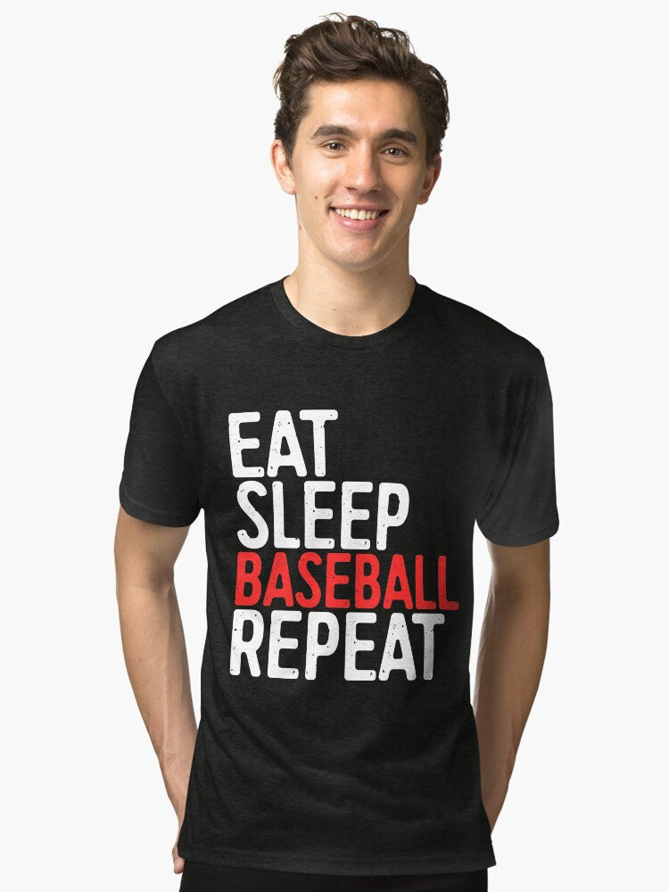 Eat Sleep Baseball Repeat Tri blend T Shirt T Shirt Premium Print Hot Right Now