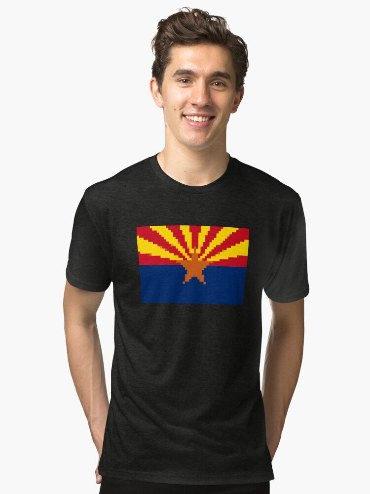 Pixelated Arizona Flag Tri blend T Shirt T Shirt Trending US Gift Ready