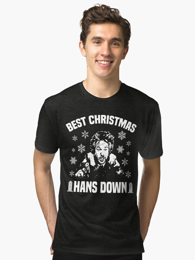 Best Christmas Hans Down Tri blend T Shirt T Shirt Viral TikTok Fan Favorite