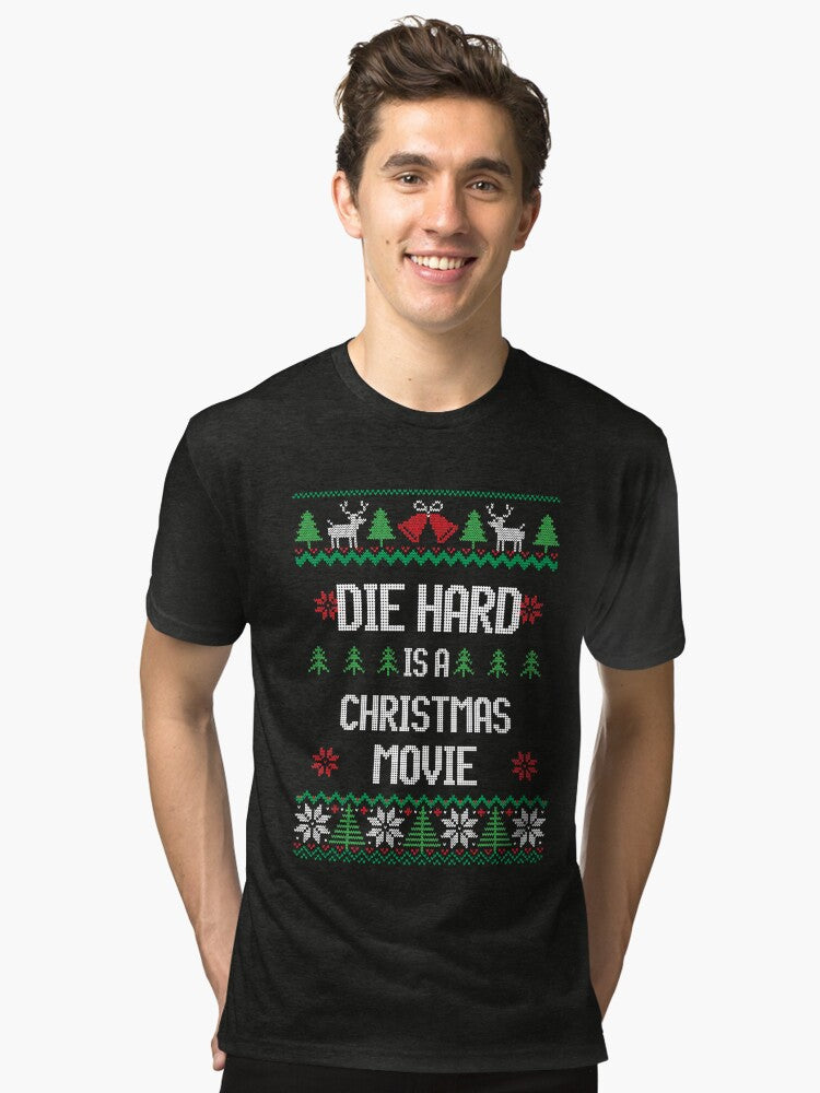 Die Hard is a Christmas Movie Tri blend T Shirt T Shirt High Search Demand Fan Favorite
