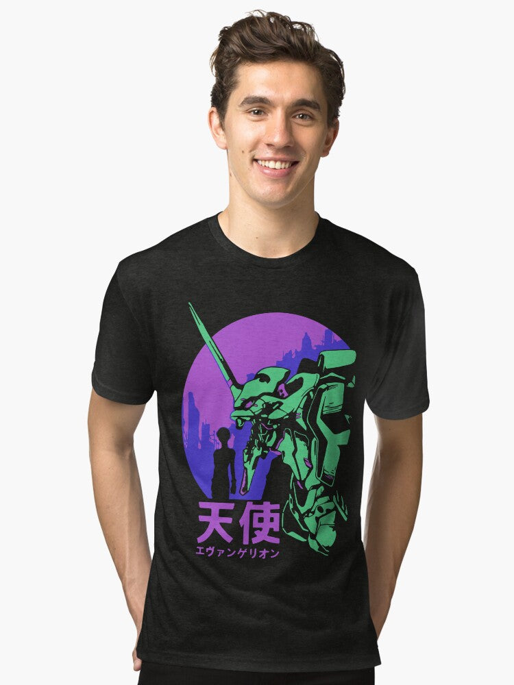 Neon Genesis Evangelion Retro Vintage Tri blend T Shirt T Shirt Trending US Fan Favorite