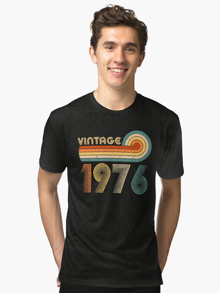 Vintage 1976 Tri blend T Shirt T Shirt Premium Print Gift Ready