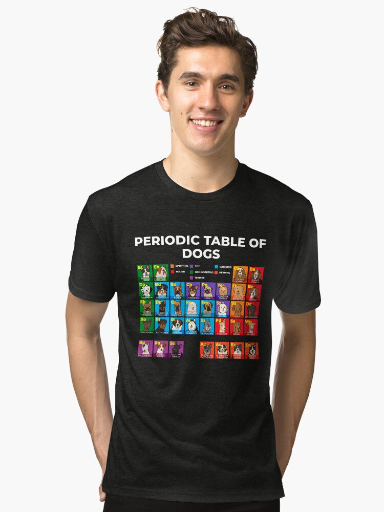 Periodic Table of Dogs Dog Lover Funny Science Tri blend T Shirt T Shirt Trending US Best Seller Look