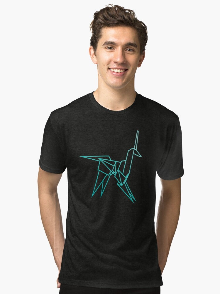 Blue Blade Runner Origami Unicorn Tri blend T Shirt T Shirt Premium Print Best Seller Look