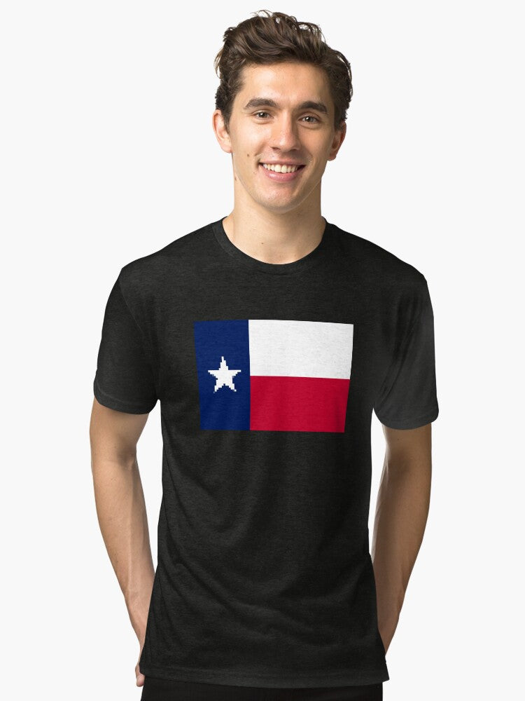 Pixelated Texas Flag Tri blend T Shirt T Shirt Streetwear Style Best Seller Look