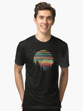 Geometric Nature Sunset Vibes Tri blend T Shirt T Shirt Streetwear Style Hot Right Now