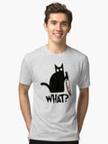Cat What Murderous Black Cat With Knife Gift Premium T Shirt Tri blend T Shirt T Shirt Streetwear Style Daily Wear