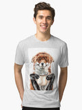 Morning Fox cute coffee animal Tri blend T Shirt T Shirt Comfort Fit Gift Ready