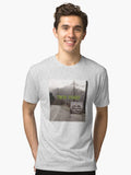 Twin Peaks Welcome Sign With Mountain View Photoreal Tri blend T Shirt T Shirt Streetwear Style Daily Wear