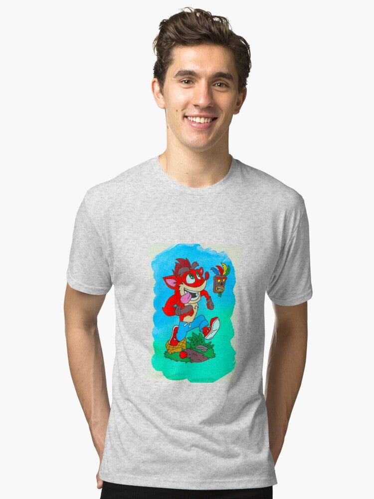 Energetic Marsupial Dash Through the Jungle Tri blend T Shirt T Shirt Premium Print Best Seller Look