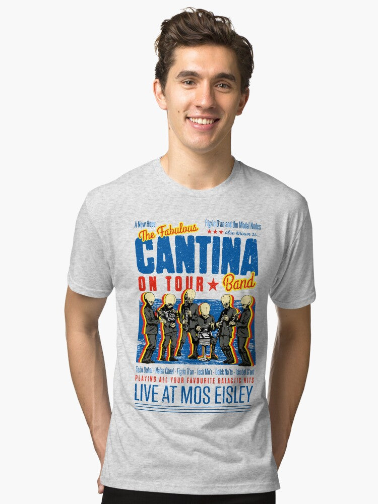 Cantina Band Live At Mos Eisley Tri blend T Shirt T Shirt Streetwear Style Daily Wear