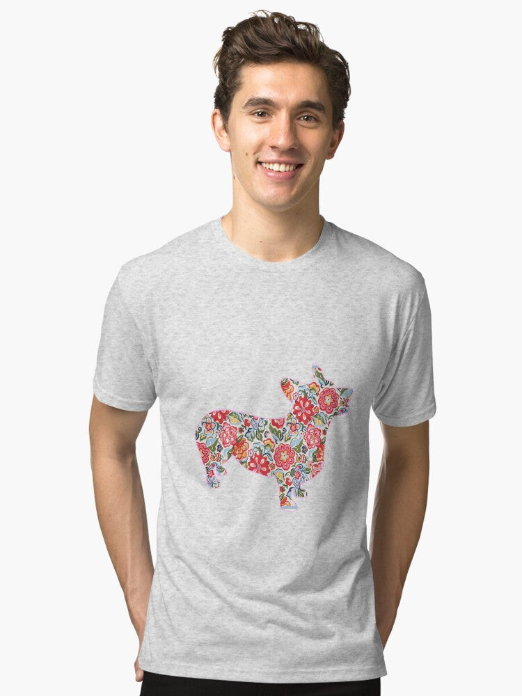 Corgi Preppy Print Tri blend T Shirt T Shirt Premium Print Best Seller Look