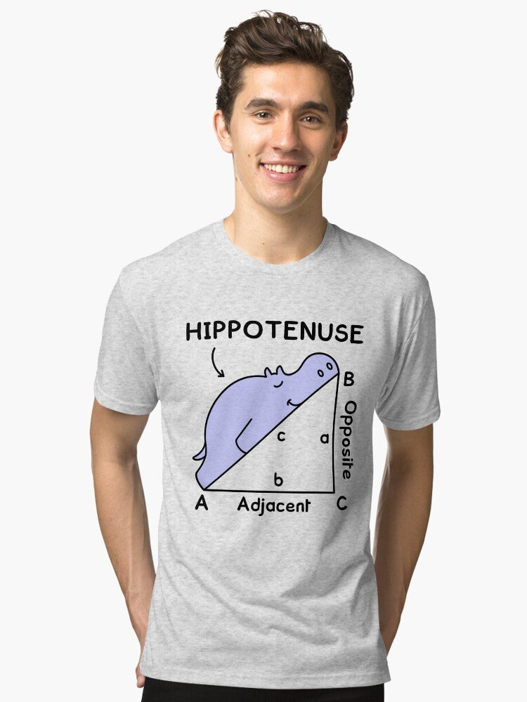 Hippotenuse Hypotenuse Math Pun Tri blend T Shirt T Shirt Comfort Fit Fan Favorite