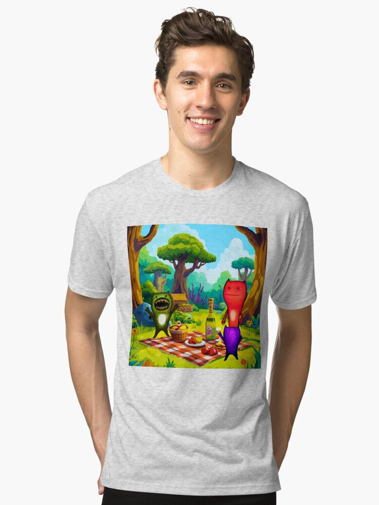 MONSTER PICNIC IN THE FOREST Tri blend T Shirt T Shirt Trending US Best Seller Look