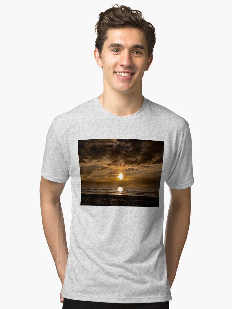Sunset in Hvide Sande Tri blend T Shirt T Shirt Trending US Fan Favorite