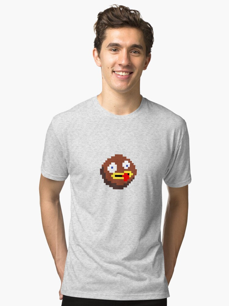 Smiling Rock Pixel Art Tri blend T Shirt T Shirt High Search Demand Best Seller Look