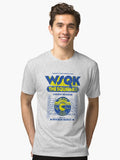 STRANGER THINGS 5 WSQK THE SQUAWK 94 5 BLUE YELLOW GRUNGE STYLE Tri blend T Shirt T Shirt Trending US Best Seller Look