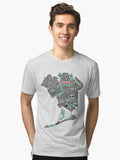 Queens New York Map Typography Tri blend T Shirt T Shirt High Search Demand Gift Ready