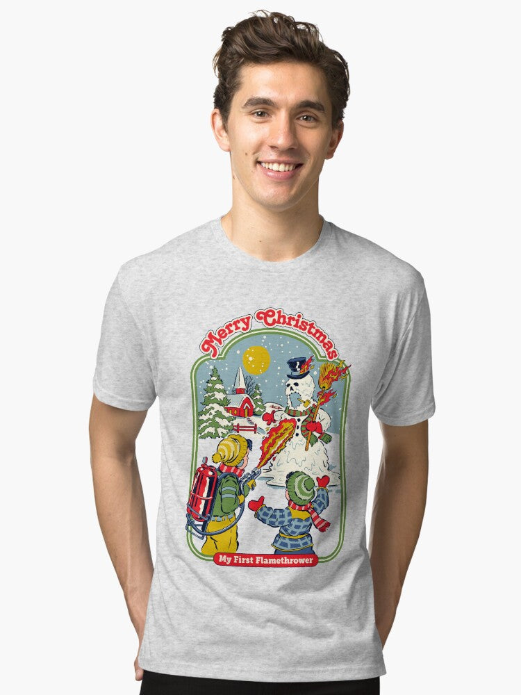 My First Flamethrower Tri blend T Shirt T Shirt Trending US Fan Favorite