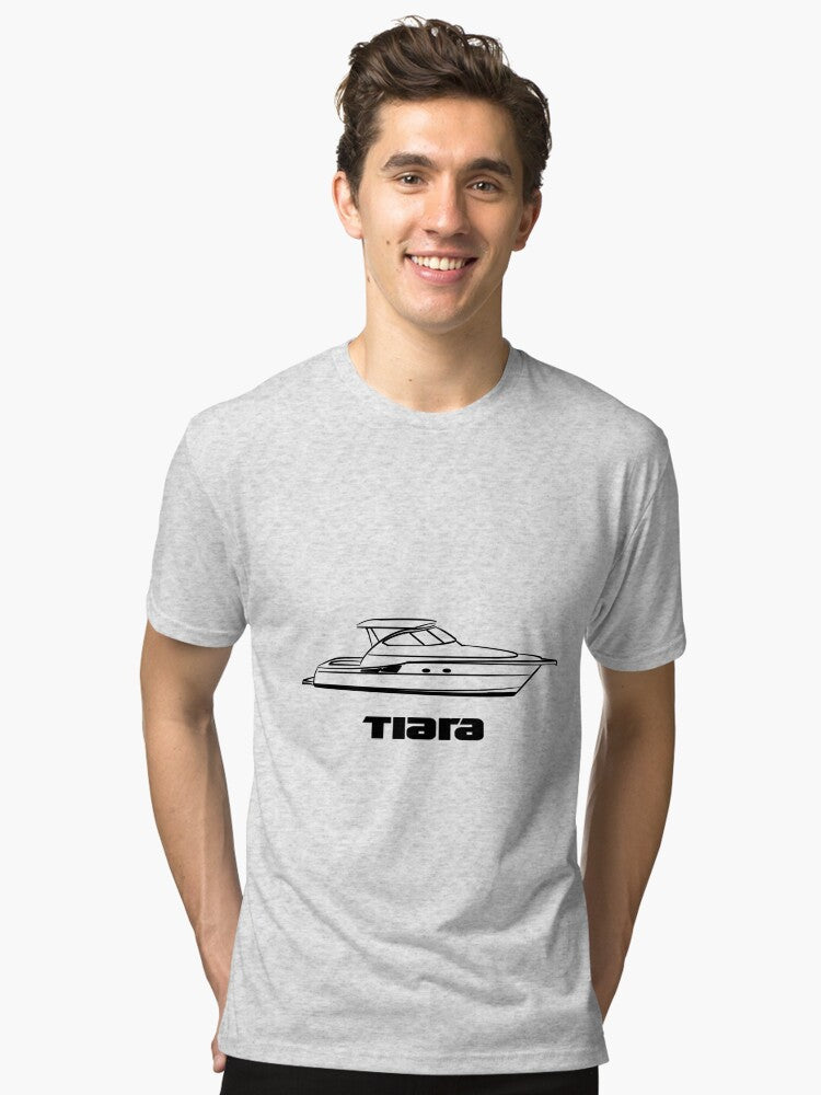 Tiara 42 Custom Line Drawn Boating Designs Tri blend T Shirt T Shirt Trending US Best Seller Look
