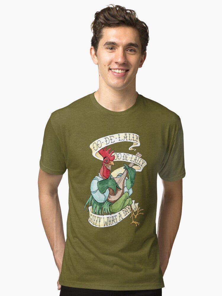 Alan A Dale Rooster OO De Lally Golly What A Day Tattoo Watercolor Painting Robin Hood Tri blend T Shirt T Shirt Trendin