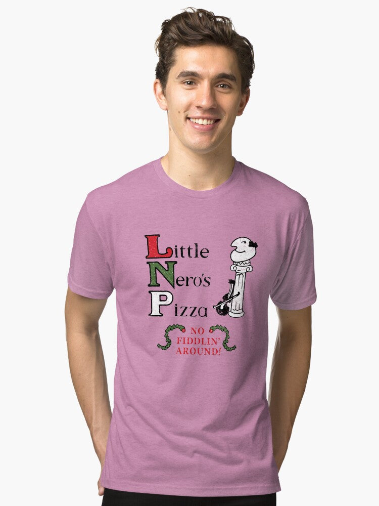 Little Nero s Pizza vintage logo Tri blend T Shirt T Shirt Comfort Fit Gift Ready