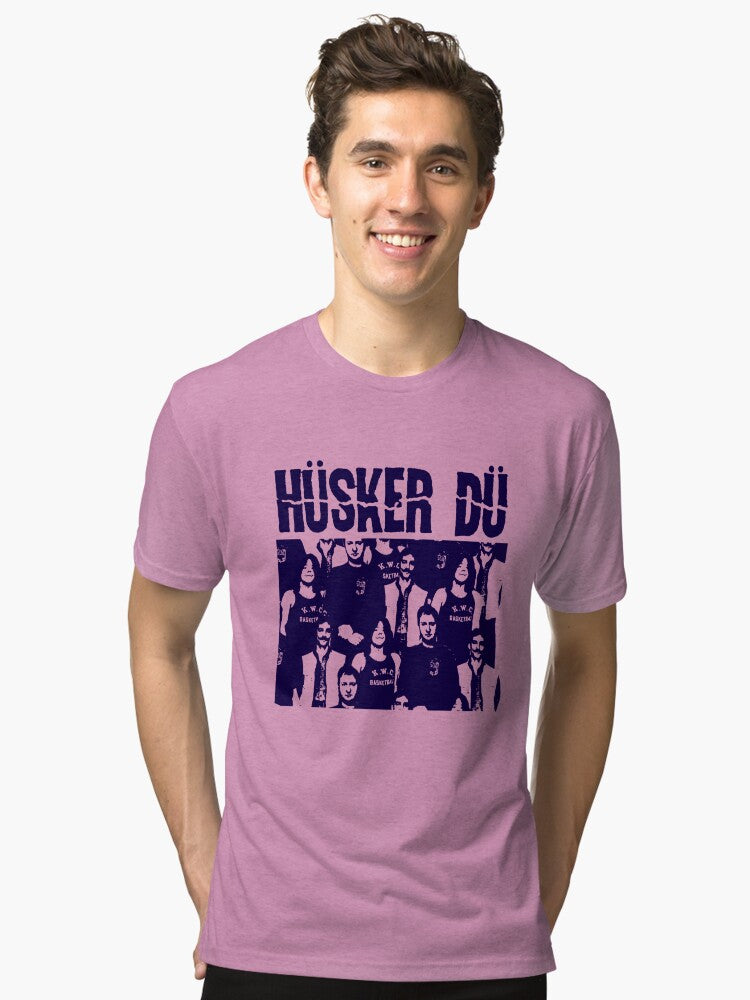 Husker Du The Blue Stencil Tri blend T Shirt T Shirt Viral TikTok Gift Ready