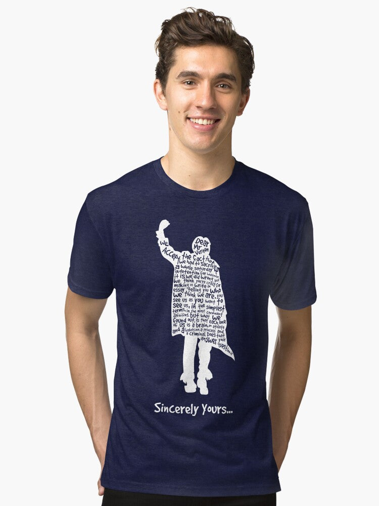 The Breakfast Club Sincerely Yours White Tri blend T Shirt T Shirt Comfort Fit Fan Favorite