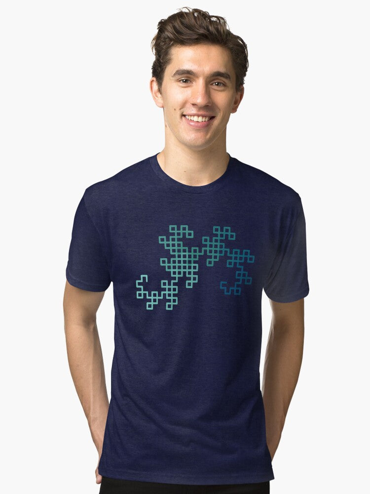 Dragon Curve Fractal 8 Steps Gradient Tri blend T Shirt T Shirt Viral TikTok Hot Right Now
