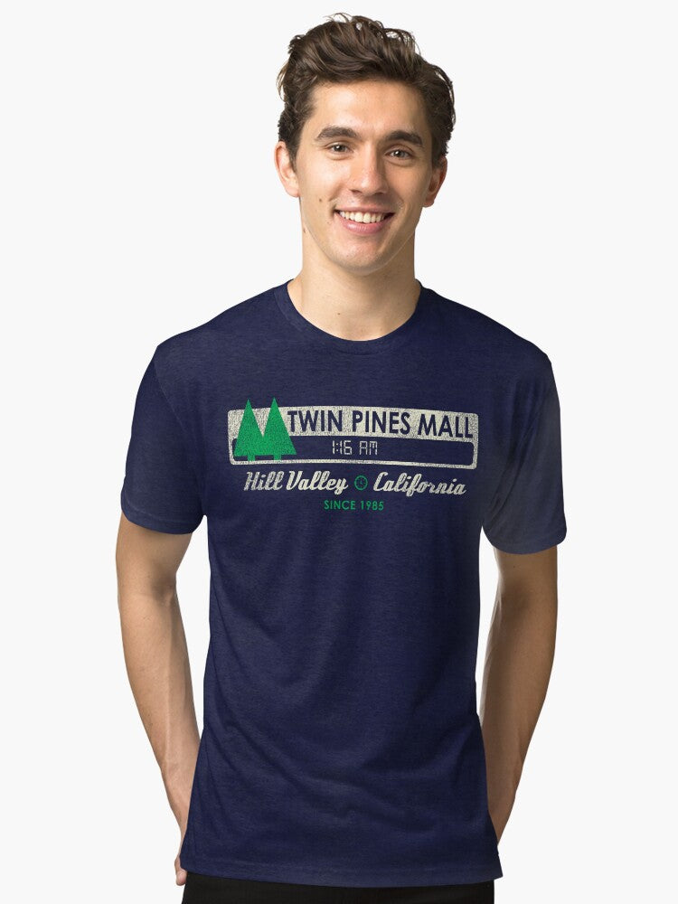 Twin Pines mall Sign Worn Back to the Future Tri blend T Shirt T Shirt Viral TikTok Best Seller Look