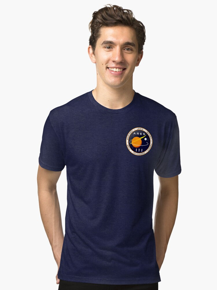 Ares 3 mission to Mars The Martian Badge Tri blend T Shirt T Shirt Viral TikTok Gift Ready