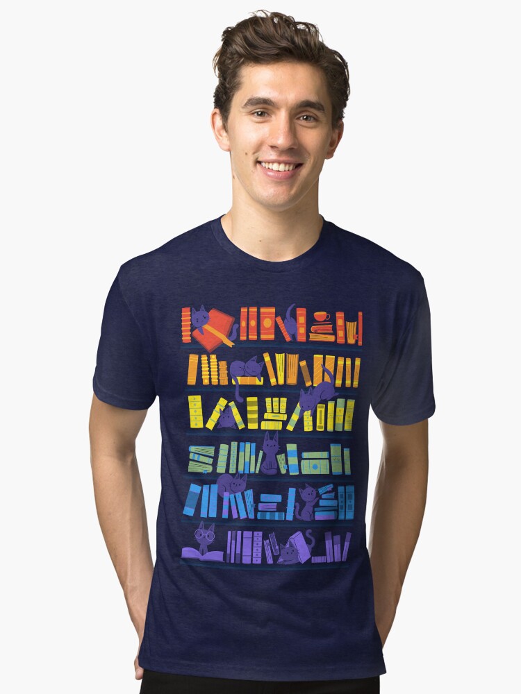 Library Kittens Tri blend T Shirt T Shirt Premium Print Gift Ready
