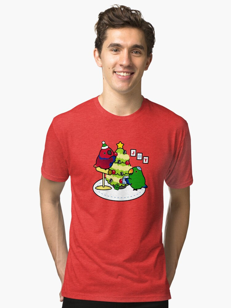 Eclectus Christmas Hannukah Tri blend T Shirt T Shirt Streetwear Style Fan Favorite