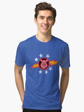 Vintage Pigs in Space Tri blend T Shirt T Shirt Viral TikTok Best Seller Look