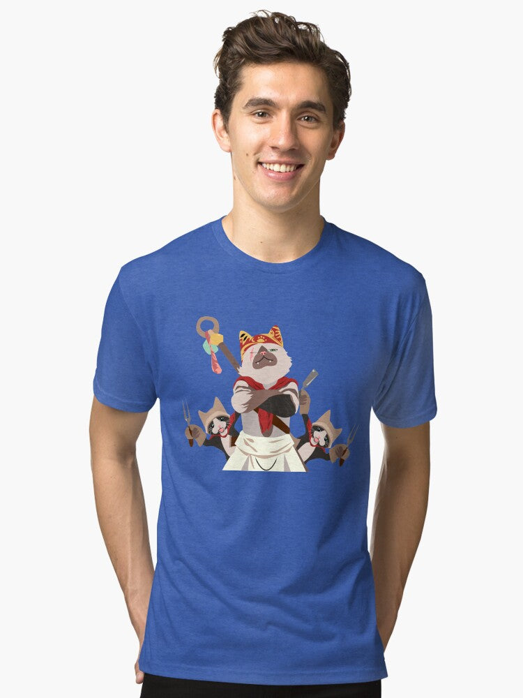 Meowscular Chef and his crew Tri blend T Shirt T Shirt Viral TikTok Daily Wear