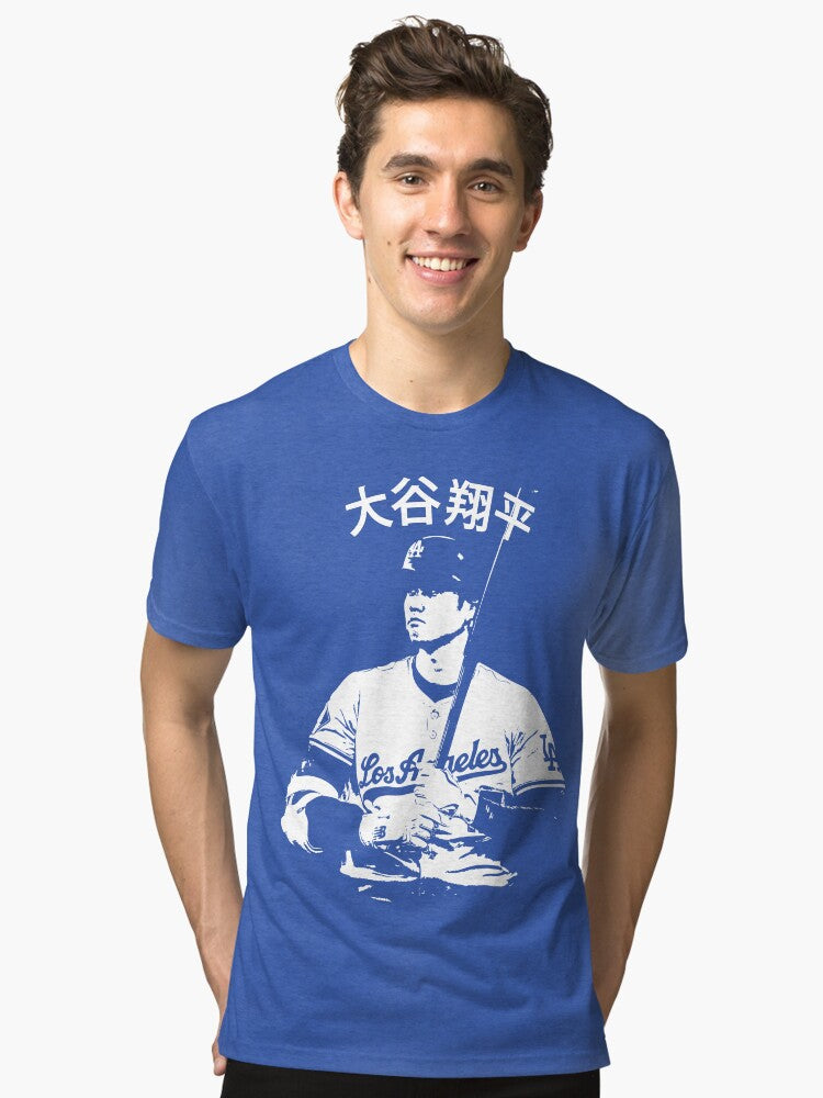 Shohei Ohtani Stencil Art Tri blend T Shirt T Shirt High Search Demand Fan Favorite