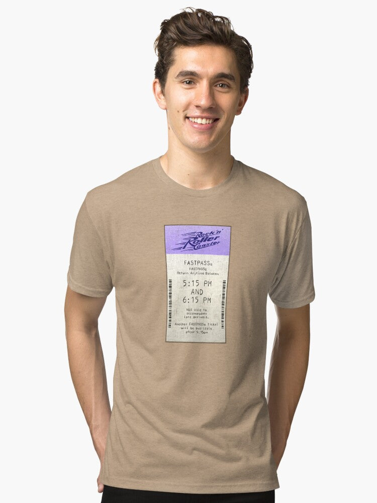 Rock n Roller Coaster Fastpass Tri blend T Shirt T Shirt Viral TikTok Daily Wear